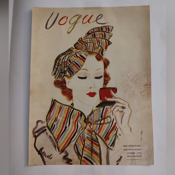 VOGUE MAGAZINE COVER PRINT Circa 1935 13" x 10" - Picture 1 of 8